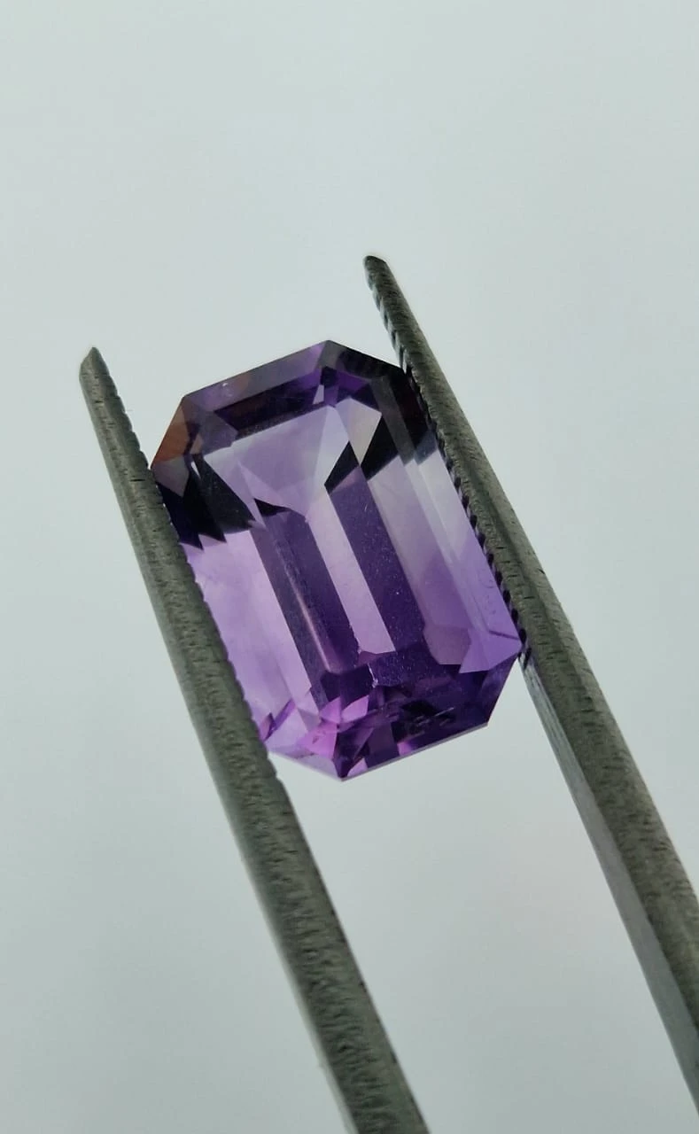 4ct Amethyst Emerald Cut Loose Gemstone from Nigeria — view 5
